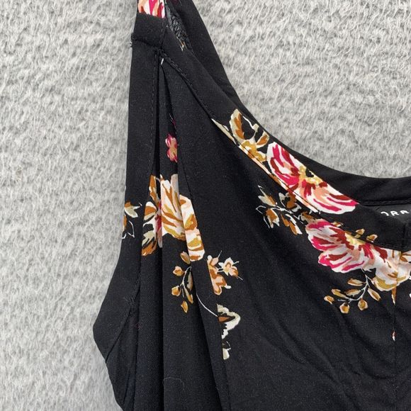 Torrid Floral Print Sleeveless SunDress Size 00 in Black Strappy Flowy Vneck - Picture 3 of 14